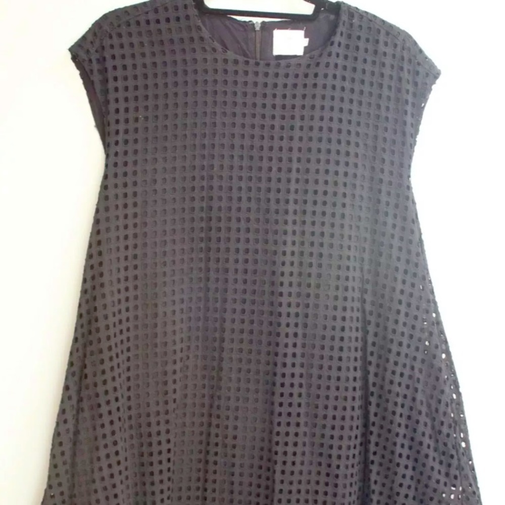 Alice & Uo Black Eyelet Shift Dress with Pockets - Size XS